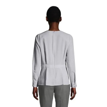Women's Regular V-neck Pleated Blouse