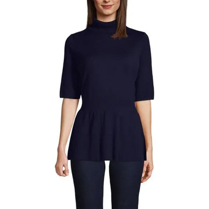 Women's Turtle Neck Peplum Sweater