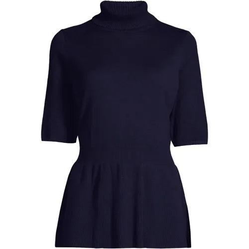 Women's Turtle Neck Peplum Sweater