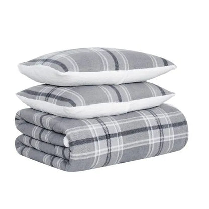 Cannon Cozy Teddy Plaid Print Comforter Set