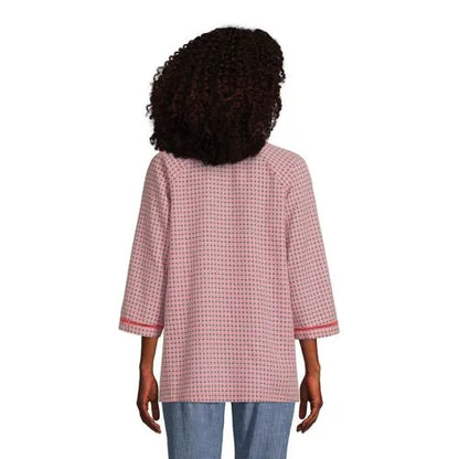 Women's Rayon 3/4 Sleeve V-neck Tunic Top