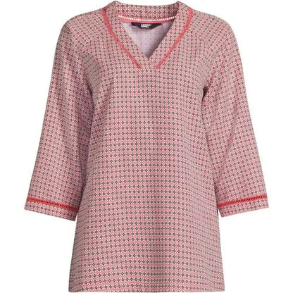 Women's Rayon 3/4 Sleeve V-neck Tunic Top