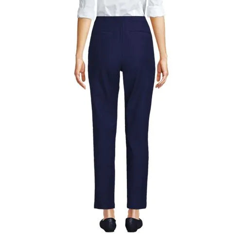 Women's High Rise Bi Stretch Pintuck Pencil Ankle Pants