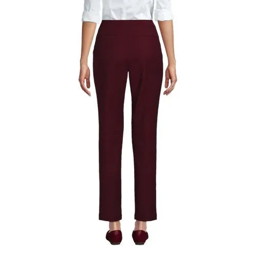 Women's High Rise Bi Stretch Pintuck Pencil Ankle Pants