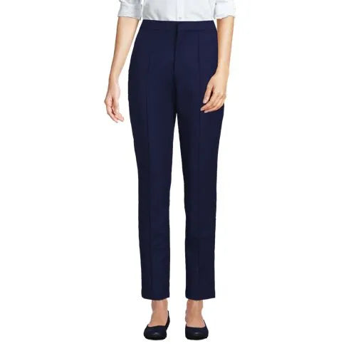 Women's High Rise Bi Stretch Pintuck Pencil Ankle Pants