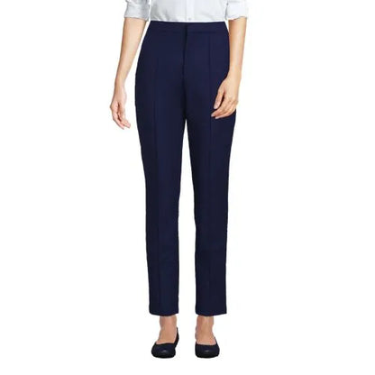 Women's High Rise Bi Stretch Pintuck Pencil Ankle Pants