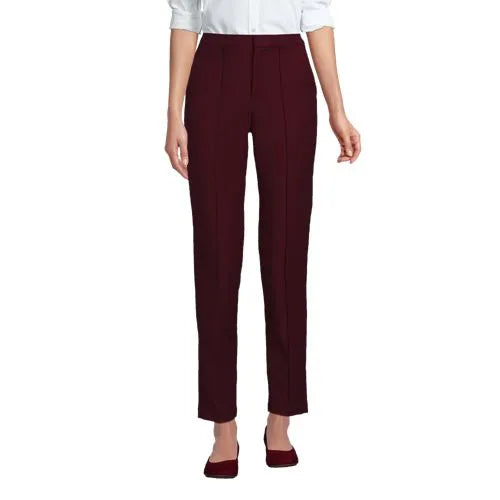 Women's High Rise Bi Stretch Pintuck Pencil Ankle Pants