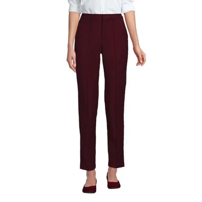 Women's High Rise Bi Stretch Pintuck Pencil Ankle Pants