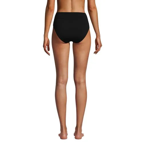 Women's Chlorine Resistant High Leg High Waisted Bikini Swim Bottoms
