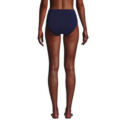 Women's Chlorine Resistant High Leg High Waisted Bikini Swim Bottoms