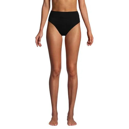 Women's Chlorine Resistant High Leg High Waisted Bikini Swim Bottoms