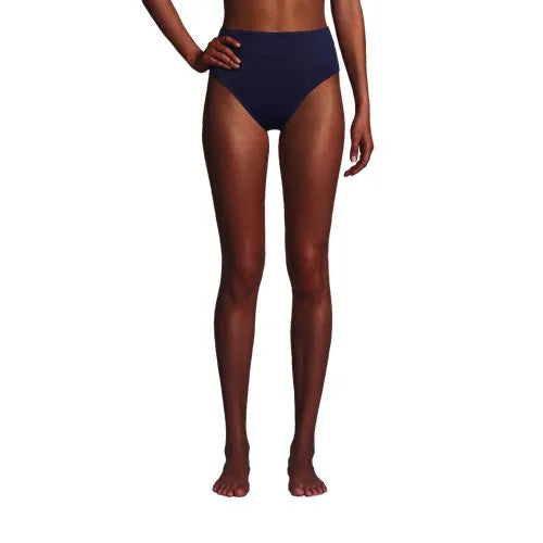 Women's Chlorine Resistant High Leg High Waisted Bikini Swim Bottoms