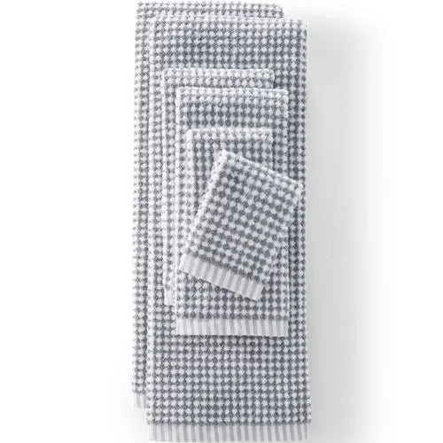 Quick-Dry Cotton Textured Gingham Bath Towel