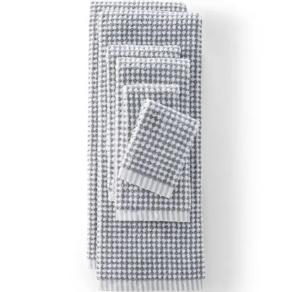 Quick-Dry Cotton Textured Gingham Bath Towel