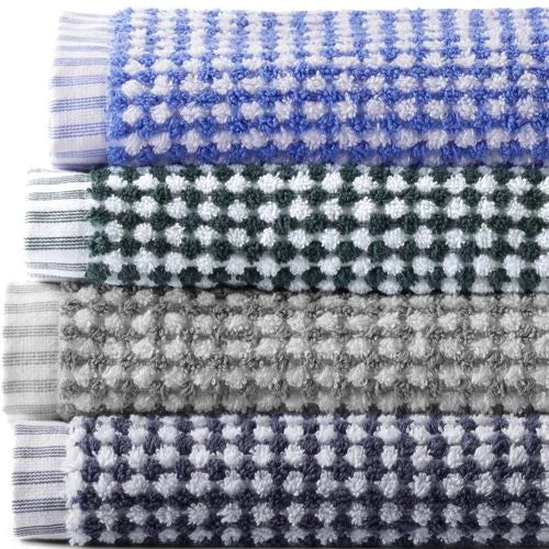 Quick-Dry Cotton Textured Gingham Bath Towel