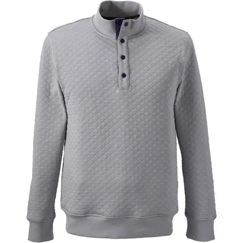 Unisex Quilted Snap Neck Long Sleeve Knit Top
