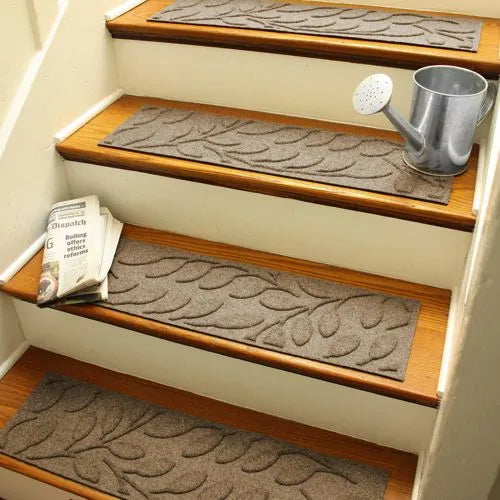 Matterly 8.5" x 30" Brittany Leaf Waterhog® Stair Treads - Set of 4
