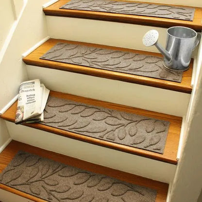 Matterly 8.5" x 30" Brittany Leaf Waterhog® Stair Treads - Set of 4