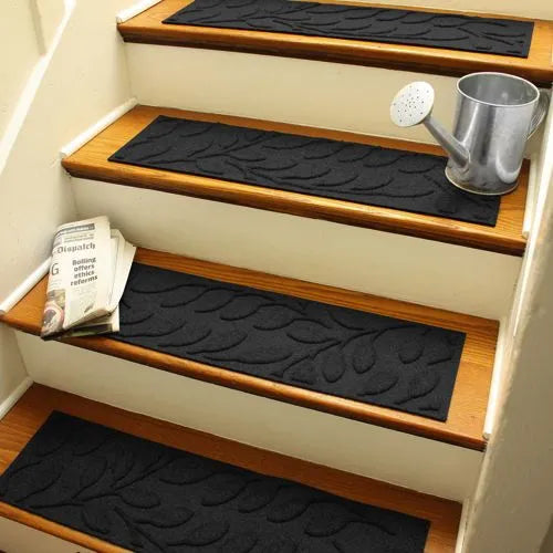 Matterly 8.5" x 30" Brittany Leaf Waterhog® Stair Treads - Set of 4