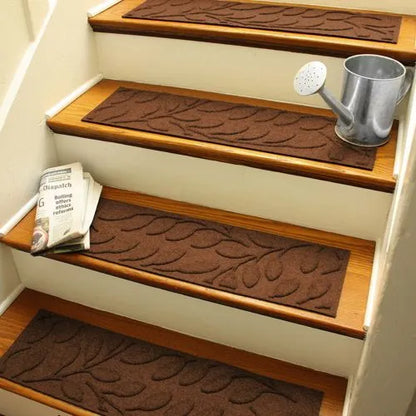 Matterly 8.5" x 30" Brittany Leaf Waterhog® Stair Treads - Set of 4