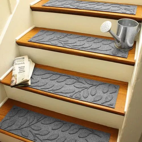 Matterly 8.5" x 30" Brittany Leaf Waterhog® Stair Treads - Set of 4