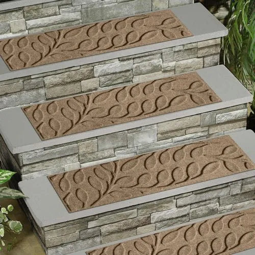 Matterly 8.5" x 30" Brittany Leaf Waterhog® Stair Treads - Set of 4
