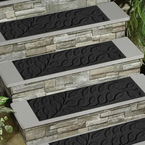 Matterly 8.5" x 30" Brittany Leaf Waterhog® Stair Treads - Set of 4