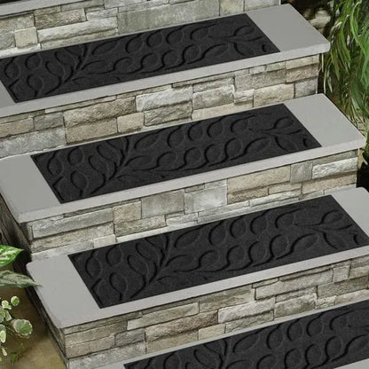 Matterly 8.5" x 30" Brittany Leaf Waterhog® Stair Treads - Set of 4