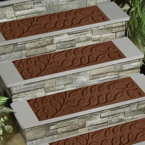 Matterly 8.5" x 30" Brittany Leaf Waterhog® Stair Treads - Set of 4