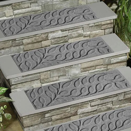 Matterly 8.5" x 30" Brittany Leaf Waterhog® Stair Treads - Set of 4