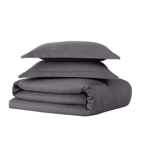 Cannon Solid Cotton Percale Duvet Cover Set