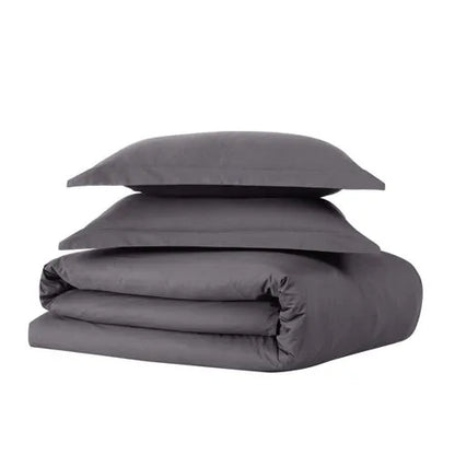 Cannon Solid Cotton Percale Duvet Cover Set