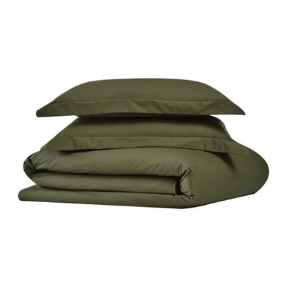 Cannon Solid Cotton Percale Duvet Cover Set