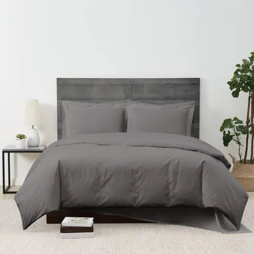 Cannon Solid Cotton Percale Duvet Cover Set