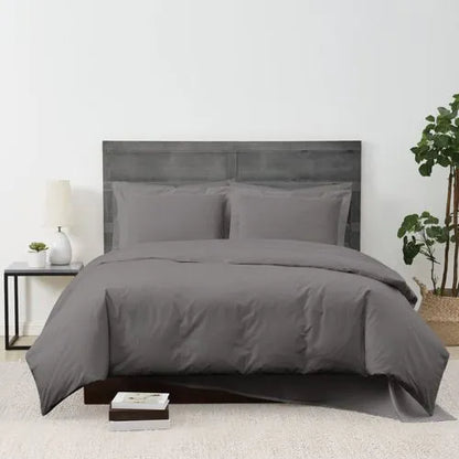 Cannon Solid Cotton Percale Duvet Cover Set