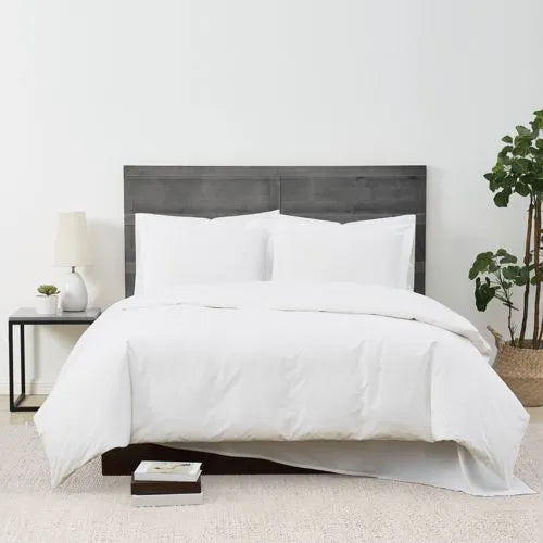 Cannon Solid Cotton Percale Duvet Cover Set