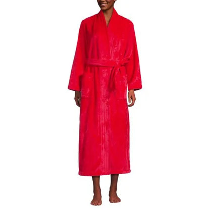 Women's Cozy Plush Long Wrap Robe