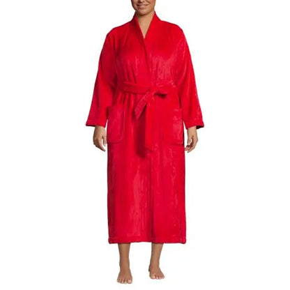 Women's Cozy Plush Long Wrap Robe
