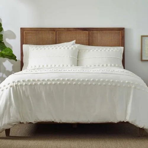 Blue Loom Hazel Textured Cotton Duvet Cover Set