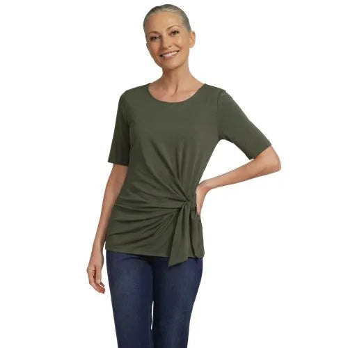Women's Lightweight Jersey Tie Front Top