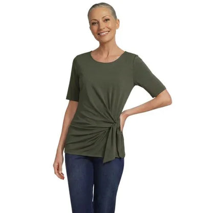 Women's Lightweight Jersey Tie Front Top