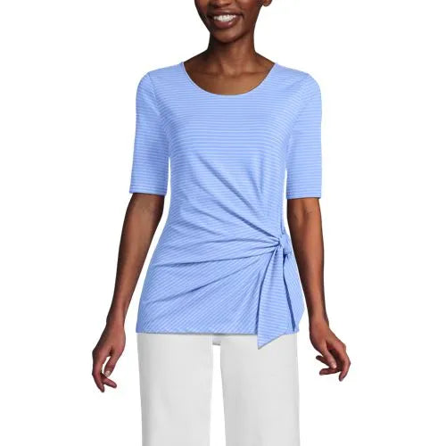 Women's Lightweight Jersey Tie Front Top