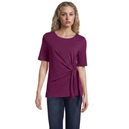 Women's Lightweight Jersey Tie Front Top