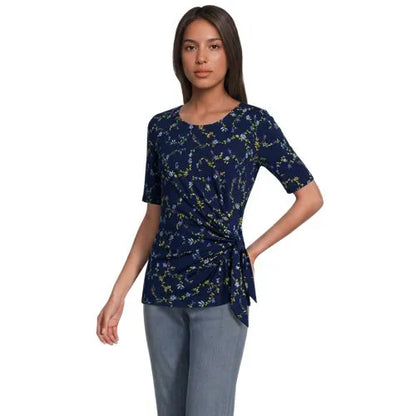 Women's Lightweight Jersey Tie Front Top