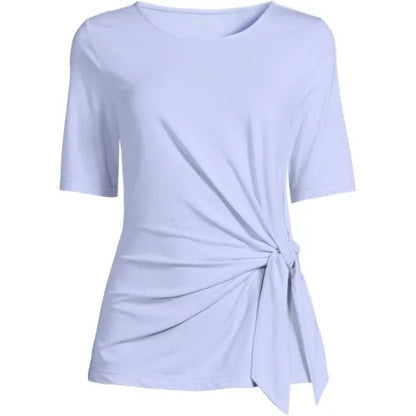 Women's Lightweight Jersey Tie Front Top