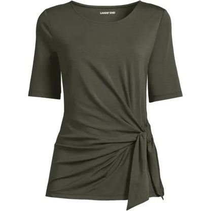 Women's Lightweight Jersey Tie Front Top