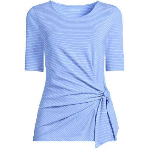 Women's Lightweight Jersey Tie Front Top