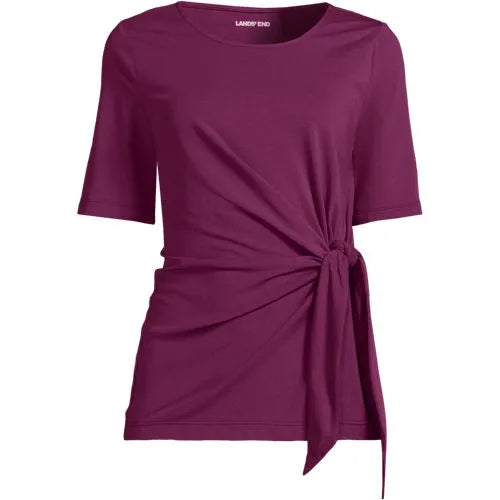 Women's Lightweight Jersey Tie Front Top