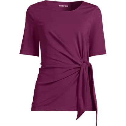 Women's Lightweight Jersey Tie Front Top