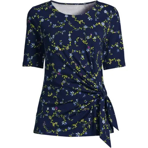 Women's Lightweight Jersey Tie Front Top